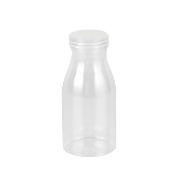 Round Plastic Bottle With Foggy Lid - 300 ml (12 pcs)