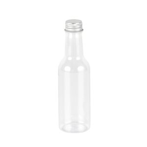 Clear Plastic Neck Bottle With Silver Lid - 150 ml (12 pcs)