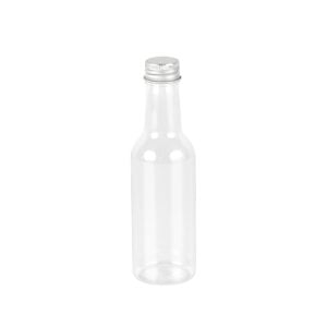 Clear Plastic Neck Bottle With Silver Lid - 100 ml (12 pcs)