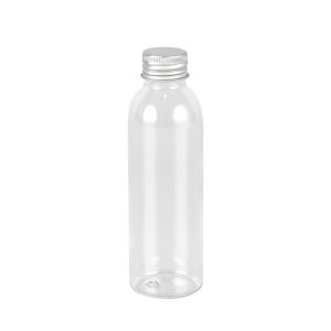 Plastic Round Bottle With Silver Lid - 120 ml (12 pcs)