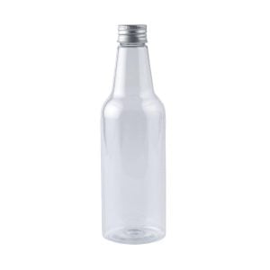 Plastic Round Bottle With Silver Lid - 300 ml (12 pcs)