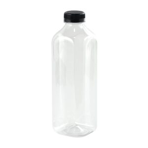 Clear Plastic Curved Bottle - 1ltr (6 pcs)