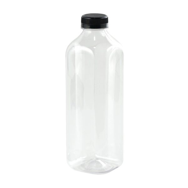 Clear Plastic Curved Bottle - 1ltr (6 pcs)