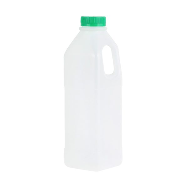 1 Litre Plastic Bottle With Handle - Green Cap (6 pcs)