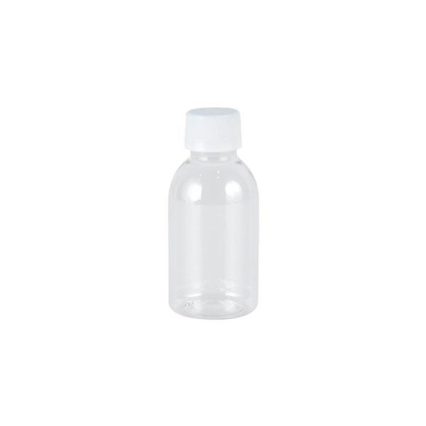 Plastic Round Bottle With White Lid - 150 ml (12 pcs)