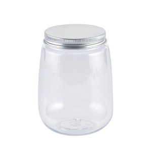 Plastic Round Bottle/Jar - 500 ml (6 pcs)