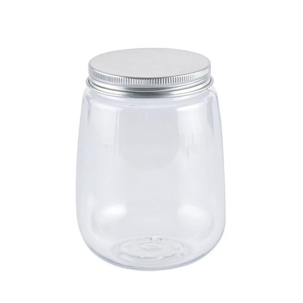 Plastic Round Bottle/Jar - 500 ml (6 pcs)