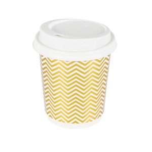 Luxe Double-Wall Paper Cup 8oz - Golden Pattern (10 pcs)