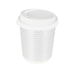 Luxe Double-Wall Paper Cup 8oz - Silver Pattern (10 pcs)