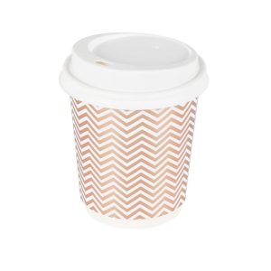 Luxe Double-Wall Paper Cup 8oz - Rose Gold Pattern (10 pcs)