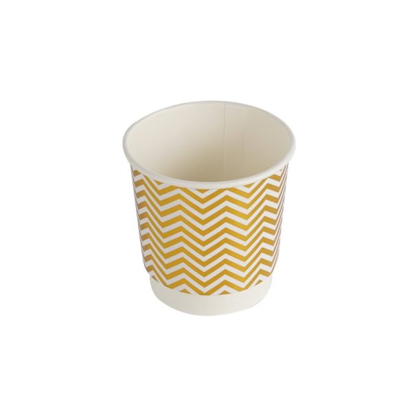 Luxe Double-Wall Paper Cup 4oz - Golden Pattern (10 pcs)
