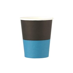 Black And Blue Paper Cups - 8 oz (50 pcs)