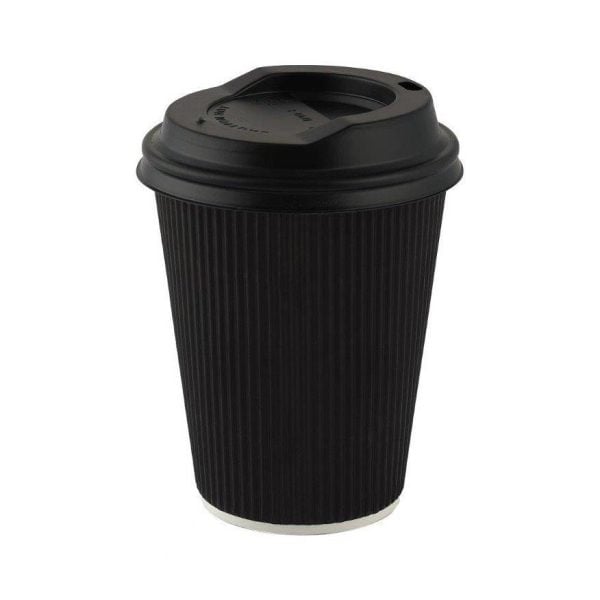 Black Paper Cup 12 oz (Double Wall) (25 pcs)