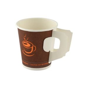 Paper cup 7 oz with handle - Espresso (50 pcs)
