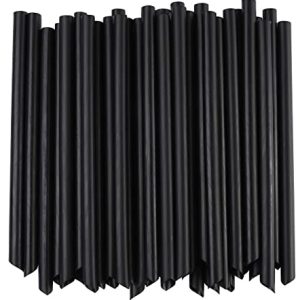 Wide Black Straws - Taper Cut 10mm (50 pcs)