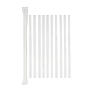 White Drinking Straw Wrapped - 8mm (250 pcs)