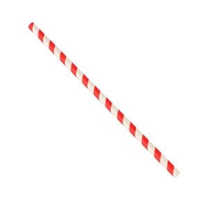 Red Stripes Paper Straw - 8 x 220 mm (50 pcs)