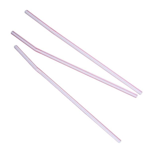 Bendy Straws Red and White Stripe - 6 mm (100 pcs)