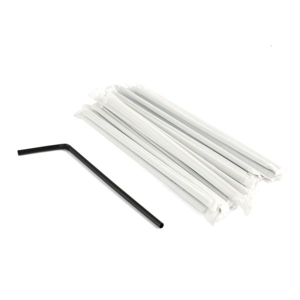 Drinking Straw Black Wrapped 5mm (100 pcs)