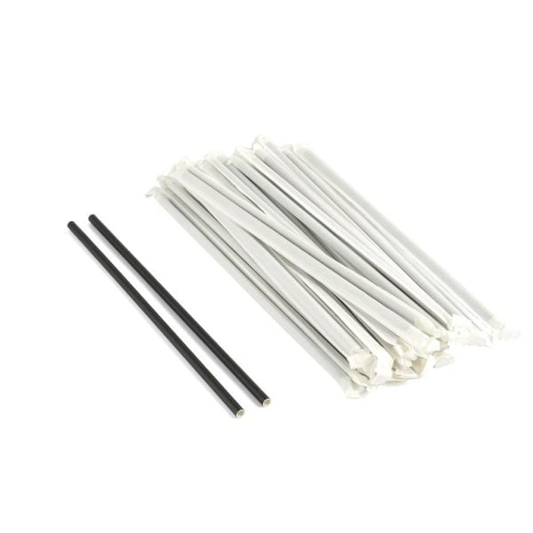 Black Paper Straw - 6x230 mm (50 pcs)