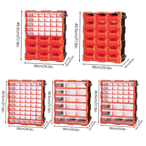 AIRAJ 18/39/60 drawers Mini Storage Box Stackable Tool Storage Bin Screw Parts Crafts Sewing Thread Jewelry Storage Organizer 6