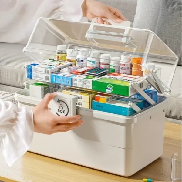 Large Capacity Medicine Storage Bins Home Medicine Box Multi Layer Classification Medicine Box Portable First Aid Medical Kit 6