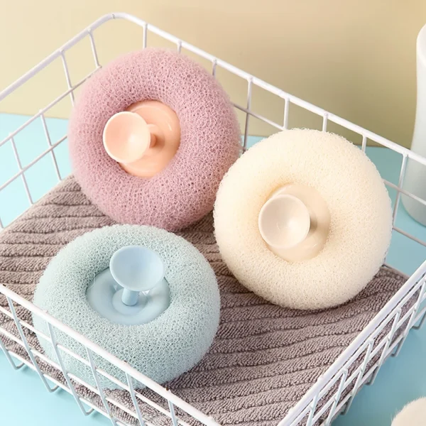 Round Soft Mesh Handheld Bath Sponge Balls Cleaning Brush Shower Body Cleaner Exfoliat Scrubbers Bath Ball Bathroom Accessories 2