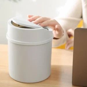 1pcs Mini Desktop Bin Small Trash Can Tube With Cover Bedroom Trash Can Garbage Can Clean Storage Box Home Desk 1