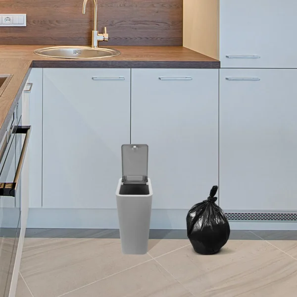 Pocket Push Trash Can Office Bins Bedroom Pp Garbage with Lid Bathroom Waste Baskets 2