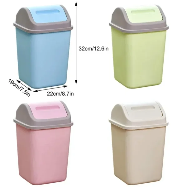 Plastic Swing Lid Classified Bin Home Rubbish Waste Dustbin Kitchen Paper Wastebasket Trash Can 4