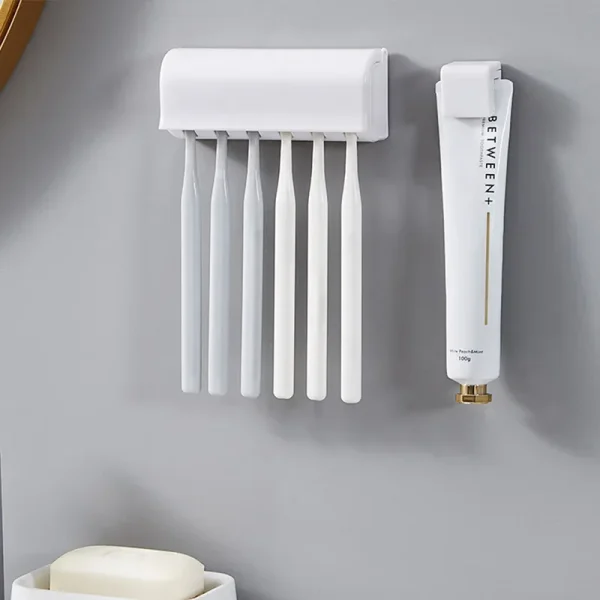 Toothbrush Stand Shaver Rack Organizer Electric Toothbrush Wall-Mounted Toothpaste Holders Space Saving Bathroom Accessories 2