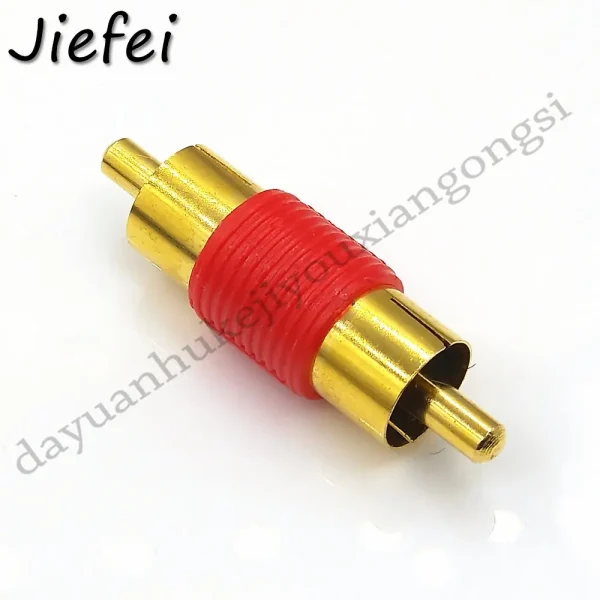 2Pcs Gold plated RCA Male to Male RCA Jack Plug Connector Adapter Video Audio Extender Cord Cable Converter 4