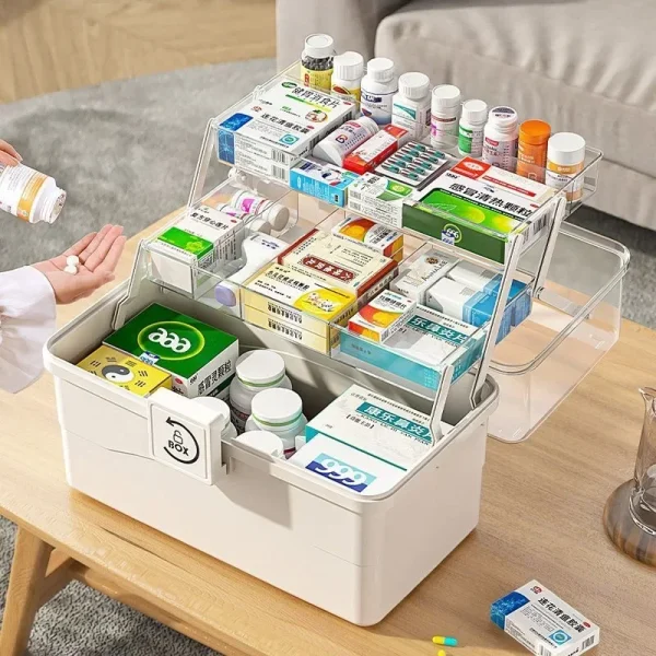Large Capacity Medicine Storage Bins Home Medicine Box Multi Layer Classification Medicine Box Portable First Aid Medical Kit 3