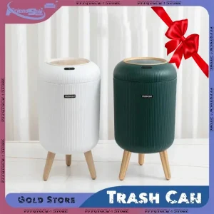 Automatic Trash Can Plastic Kitchen Round Trash Bin with Lid Bathroom Office Automatic Sensor Smart Garbage Bin Home Supplies 1