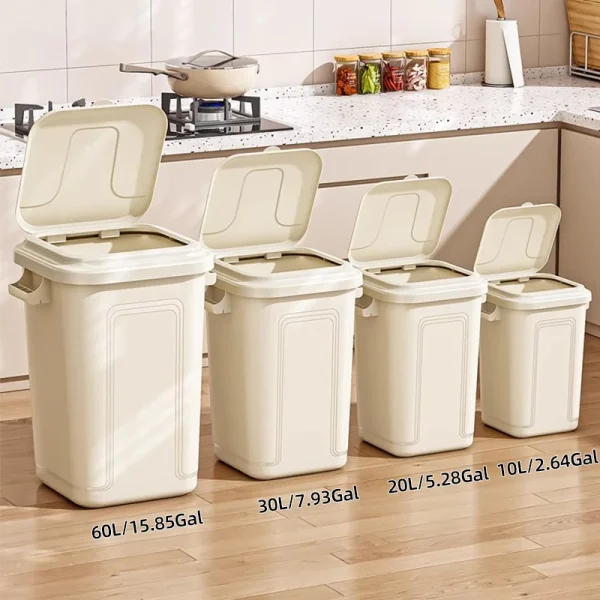 Large capacity kitchen garbage bin with high cover, modern style household living room garbage bin,courtyard outdoor garbage bin 1