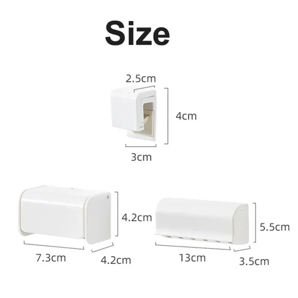 New Bathroom Toothbrush Holder Wall Mounted Toothpaste Rack Punch-free Tooth Brush Storage Holder Bathroom Accessories 6