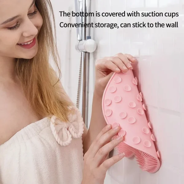 Foot Wash Brush Rub Back with Sucker Brush Bathroom Tool Foot Massage Pad Shower Massage Mat Exfoliating Bath Pad Bath Sponge 3