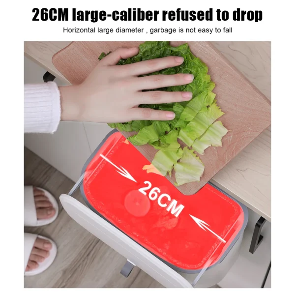 Wall Mounted Kitchen Cabinet Door Dustbin 7L Garbage Cans For Kitchens Hanging Trashs Can With Lid Waste Bin Counter Bins 2