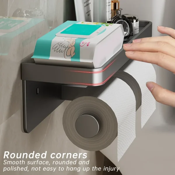 Toilet Paper Holder Wall-Mounted Aluminum alloy Toilet paper holder tissue rack Bathroom tissue holder Bathroom Accessories 3