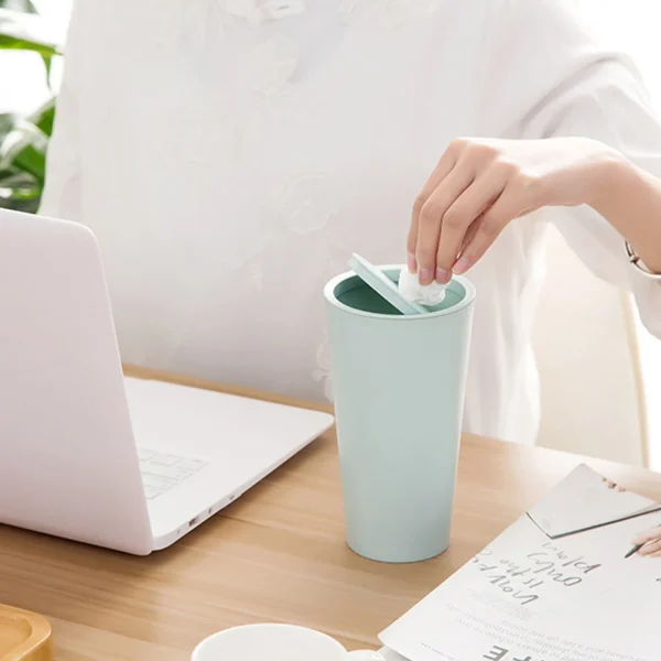 Mini Desktop Bin Small Trash Can with Cover Bedroom Trash Can Garbage Can Clean Workspace Storage Box Home Desk Trash Can 3