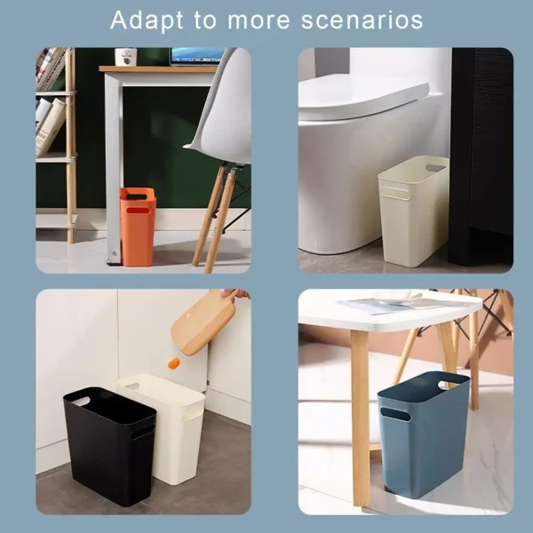 Slim Large Trash Can Wastebasket Garbage Container High-Capacity for Bedroom Kitchen Office Storage Bin Orange 4