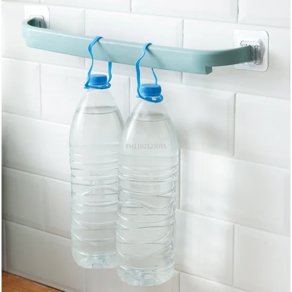 Bathroom Shelf PendantToilet Paper Holder Plastic Self-adhesive Towel Rack Wall-mounted Hanging Hook Bathroom Supplies 5