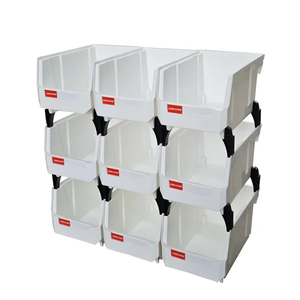 Plastic Stackable Storage Bins Screw Storage Boxes Stackable Bin Parts Storage Organizer Garage Storage Bins (9pcs) 4