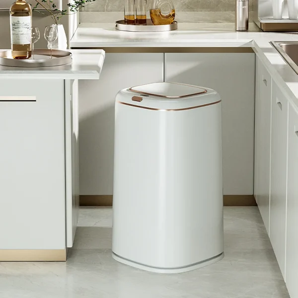 40L Smart Sensor Trash Can Large Capacity Induction Trash Bin Electric Touchless Wastebasket For Kitchen Bathroom with Lid 1