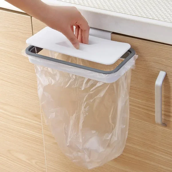 Fashion Kitchen Cabinet Door Basket Kitchen Hanging Trash Can Waste Bin Garbage Rack Tool Storage Holders Trash Racks 2