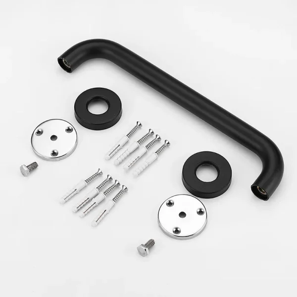 YCRAYS Black Chrome Toilet Handrail For Bathroom Bathtub Armrest Safety Grab Bars Door Handle Towel Rack SUS304 WC Accessories 5
