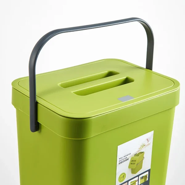 5L 4 Colors Hanging Trash Can With Lid Under Sink For Kitchen Food Waste Bin Compost Bin Wall Mounted Storage Bucket Garbage Bin 6