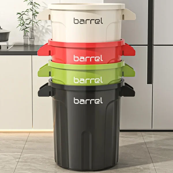 `EU STYLE 18L/26L KITCHEN WASTE BIN - Round Open-Top Trash Can with Handles, Durable Plastic, Large Capacity for Home/Commercial 2