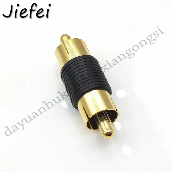 2Pcs Gold plated RCA Male to Male RCA Jack Plug Connector Adapter Video Audio Extender Cord Cable Converter 3