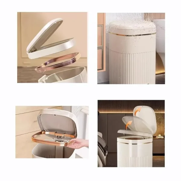 8/10L Foot Pedal Trash Can Luxury Office Kitchen Trash Can Waterproof Bathroom Waste Bins with Lid Large Capacity Garbage Bin 6